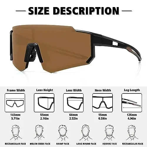 STORYCOAST Polarized Sports Sunglasses for Men Women,Driving Fishing Cycling Mountain Bike Sunglasses UV400 Protection - 2