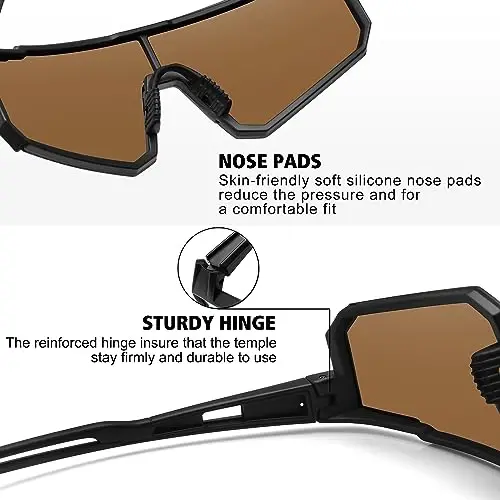 STORYCOAST Polarized Sports Sunglasses for Men Women,Driving Fishing Cycling Mountain Bike Sunglasses UV400 Protection - 3