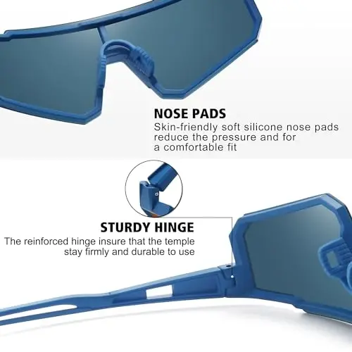 STORYCOAST Polarized Sports Sunglasses for Men Women,Driving Fishing Cycling Mountain Bike Sunglasses UV400 Protection - 3