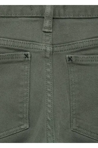 Straight-cut cotton trousers - Dark Green - 5