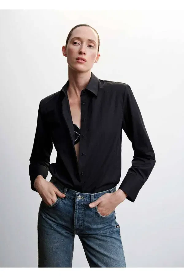 Straight Cut Denim with Crystal Detail on Sides - 8