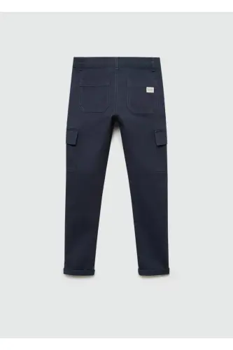 Straight fit cargo trousers - Navy blue - 4