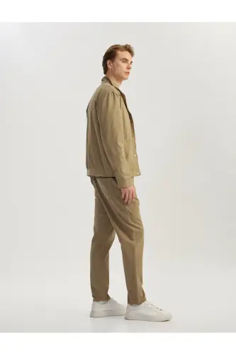 Straight Fit Cotton Drawstring Pants with Pocket Detail - 6