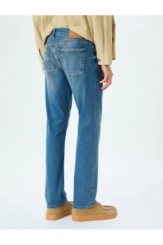 Straight Fit Kot Pantolon - Mark Jean-Koyu İndigo - 4