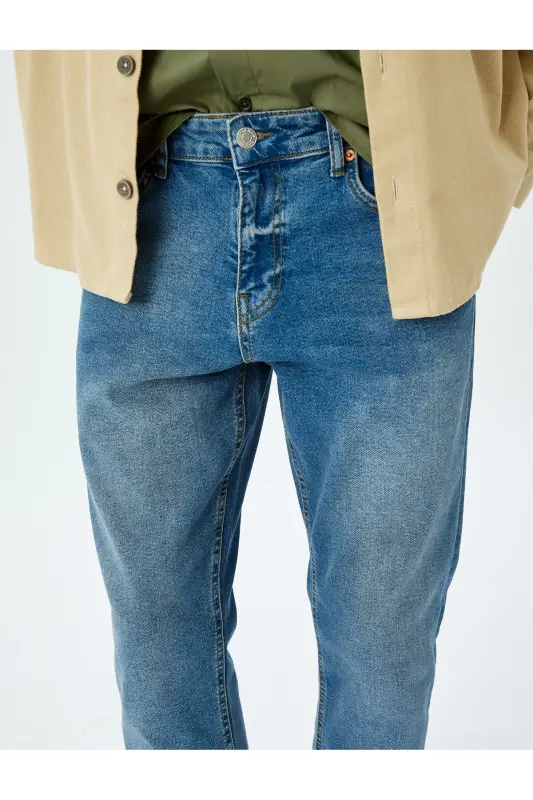 Straight Fit Kot Pantolon - Mark Jean-Koyu İndigo - 5