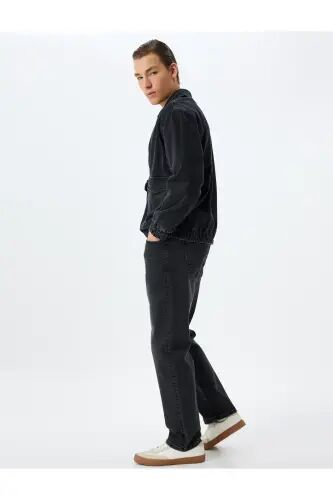 Straight Fit Kot Pantolon - Mark Jean - Siyah - Koton (1)