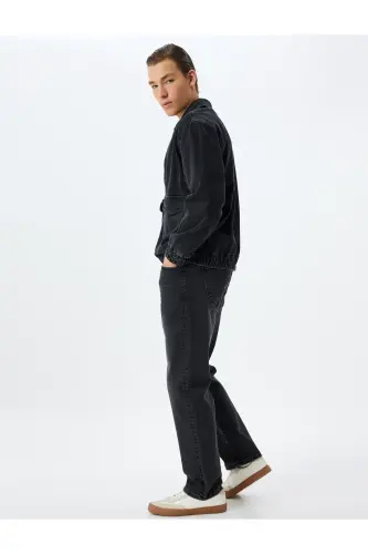 Straight Fit Kot Pantolon - Mark Jean - Siyah - Koton (1)