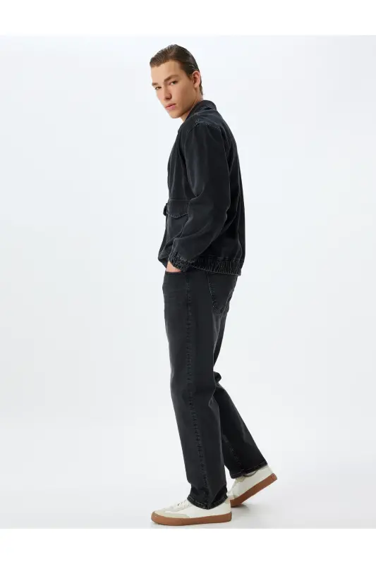 Straight Fit Kot Pantolon - Mark Jean - Siyah - 2