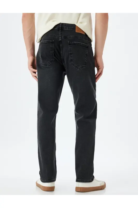 Straight Fit Kot Pantolon - Mark Jean - Siyah - 4