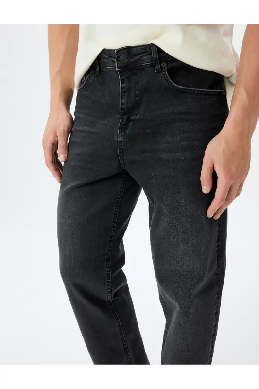 Straight Fit Kot Pantolon - Mark Jean - Siyah - 5