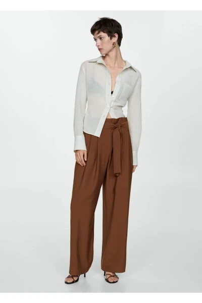 Straight-leg belted trousers - MANGO (1)