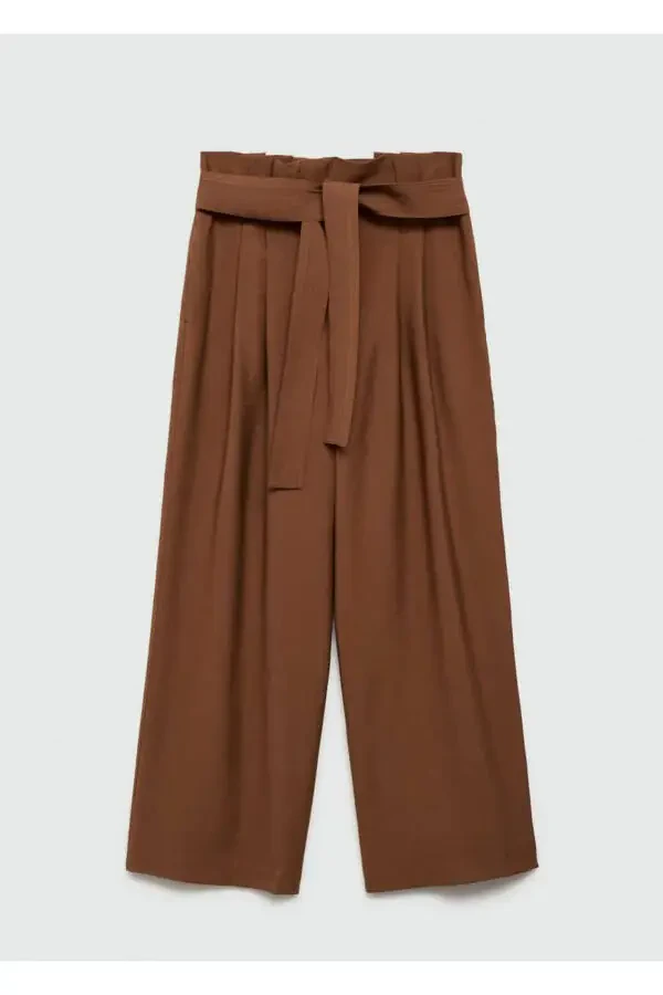Straight-leg belted trousers - 3