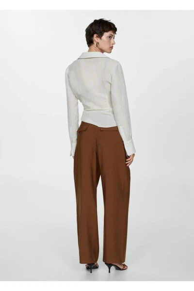 Straight-leg belted trousers - 4