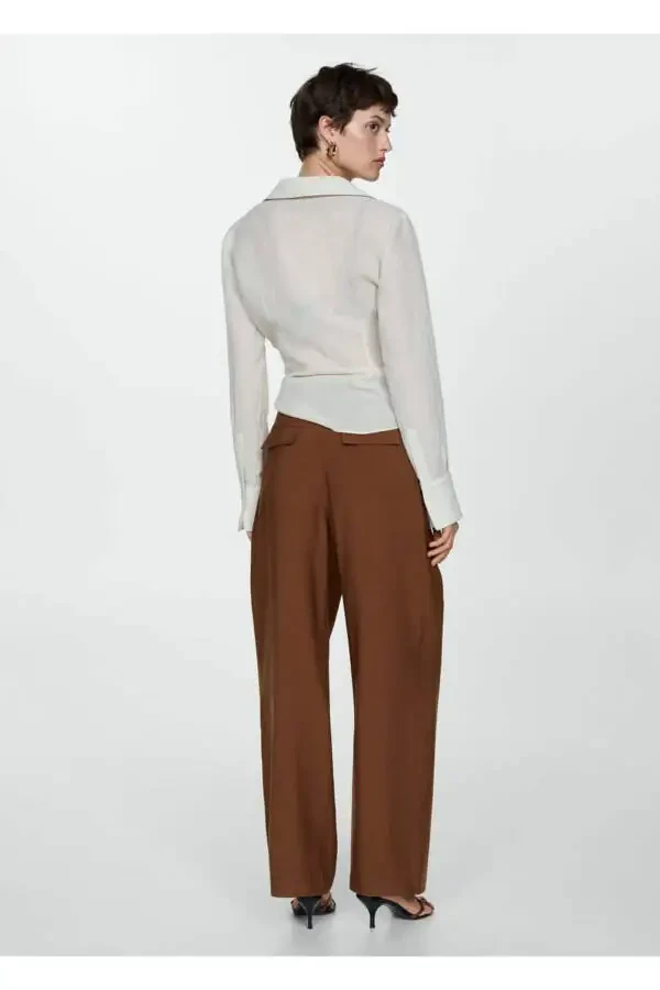 Straight-leg belted trousers - 4