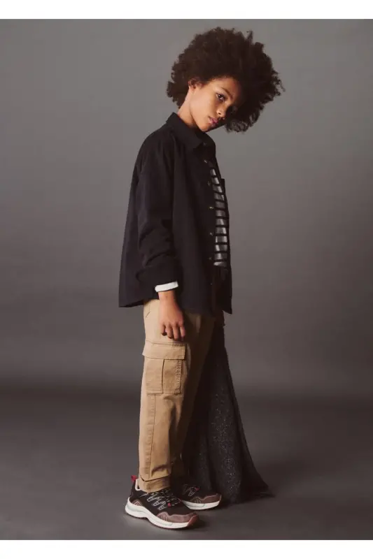 Straight Leg Cargo Pants-Mid Brown - 4