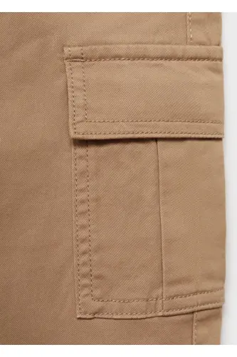 Straight Leg Cargo Pants-Mid Brown - 6