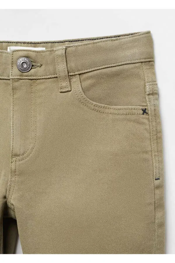 Straight Leg Cotton Pants - 5