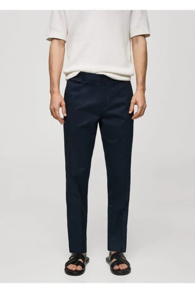 Straight leg cotton trousers - MANGO MAN