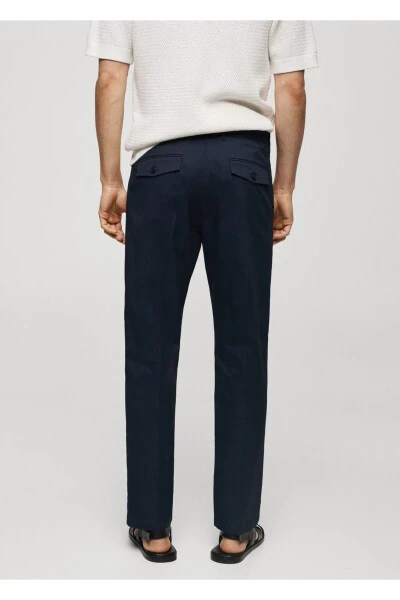 Straight leg cotton trousers - 4