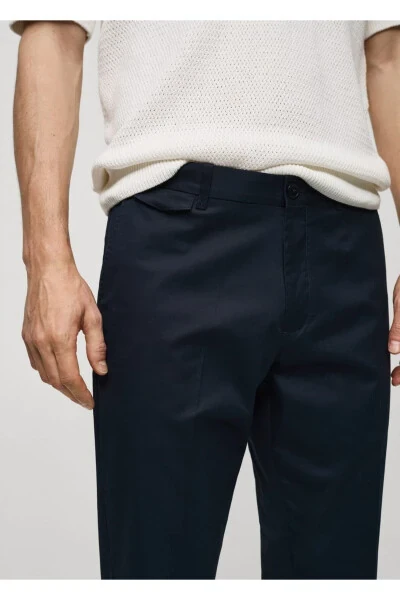 Straight leg cotton trousers - 5