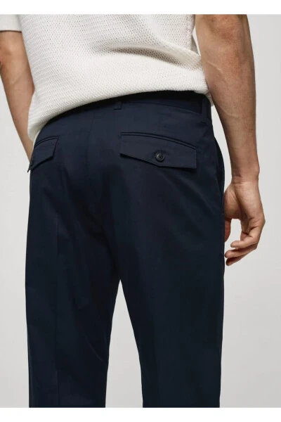 Straight leg cotton trousers - 7