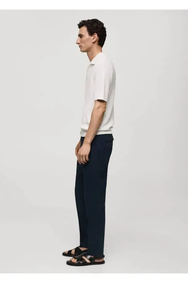 Straight leg cotton trousers - 8