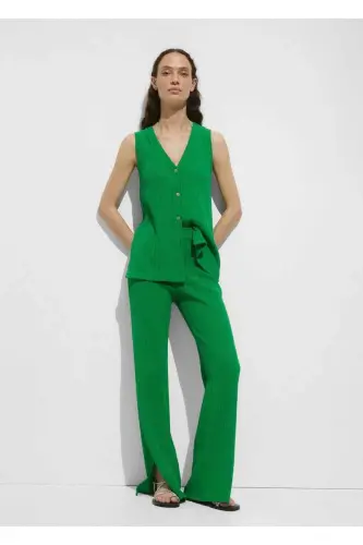 Straight Leg Cropped Trousers - 5