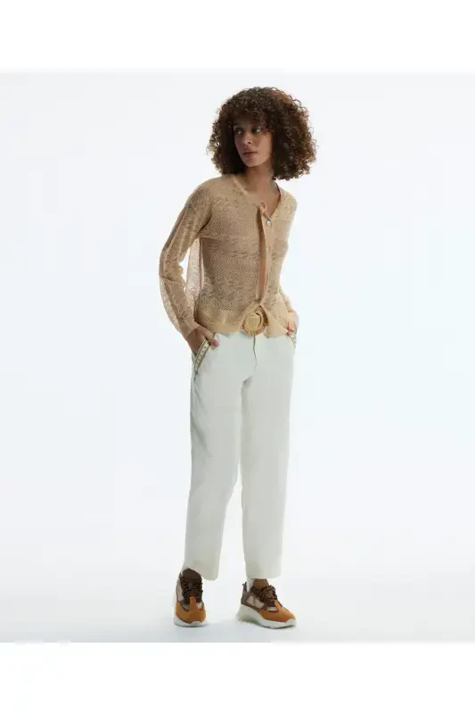 Straight Leg Embroidered Pants - 2