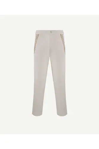 Straight Leg Embroidered Pants - 5