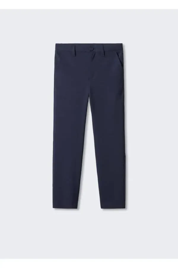 Straight Leg Fabric Pants - 1