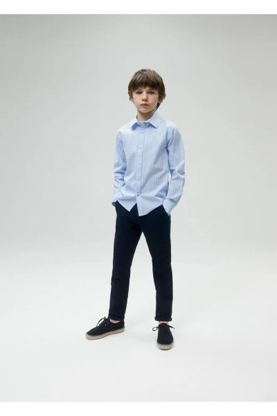 Straight Leg Fabric Pants - 4