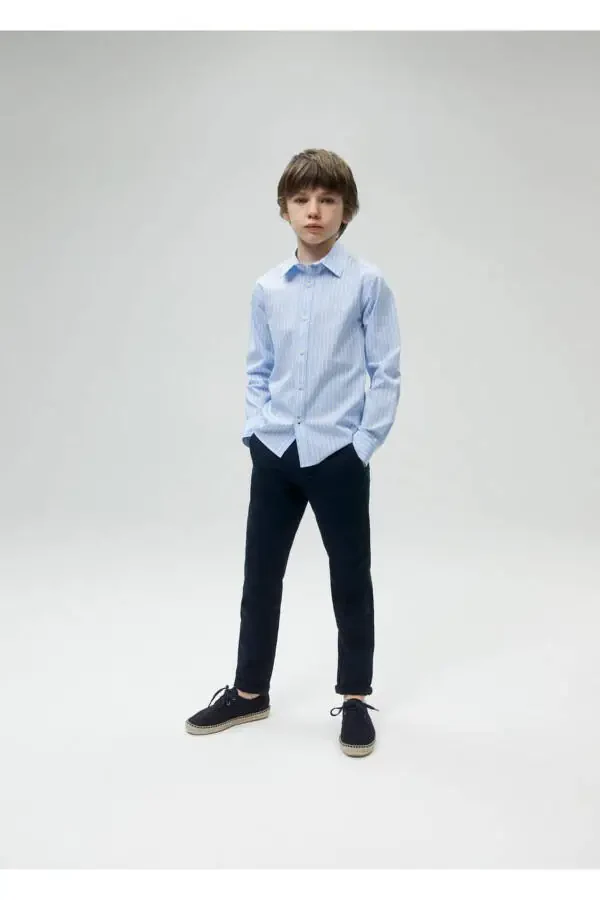 Straight Leg Fabric Pants - 4