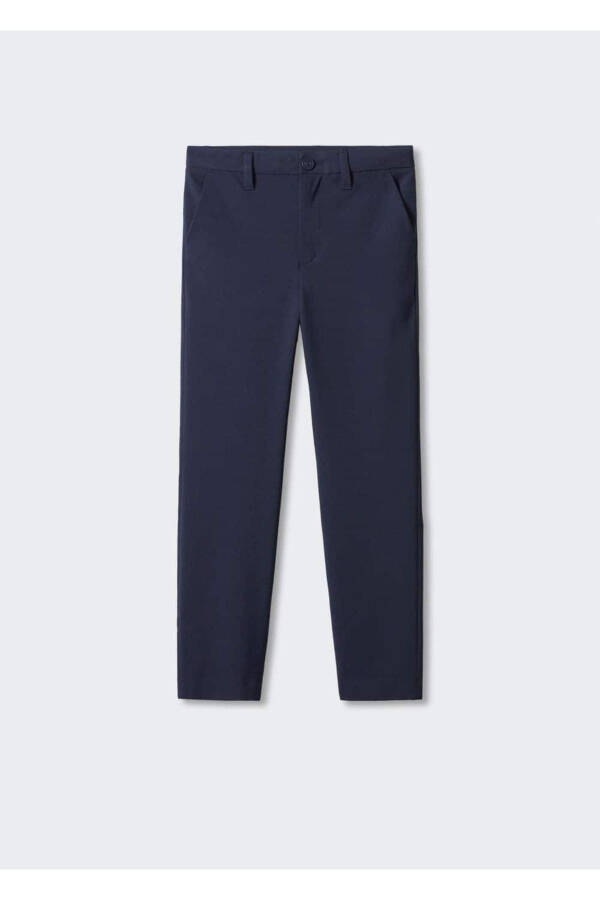 Straight Leg Fabric Pants - 1