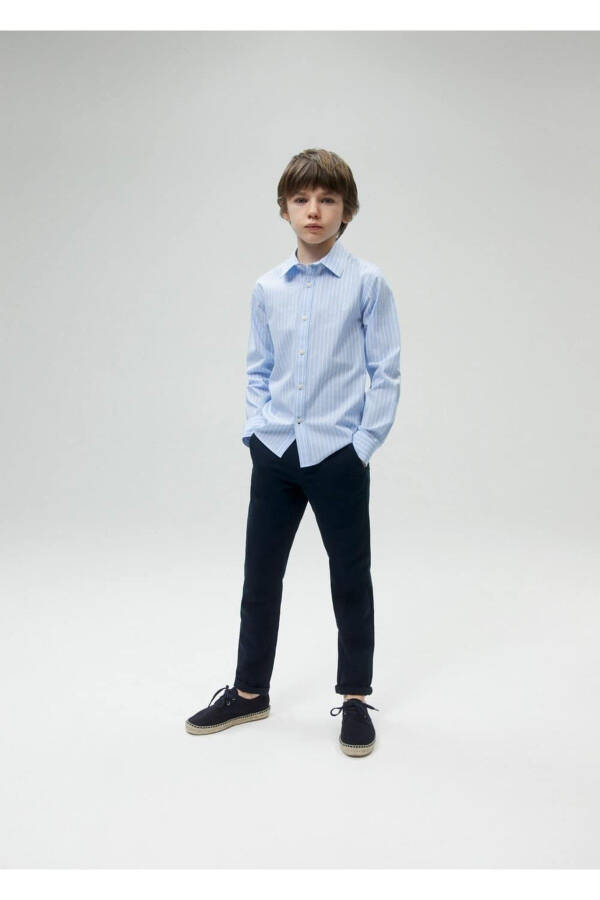Straight Leg Fabric Pants - 4