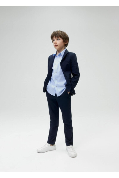 Straight Leg Fabric Pants - 5