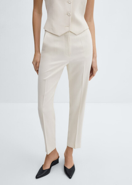 Straight leg fabric trousers - 9