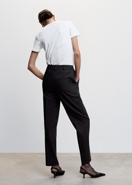 Straight leg fabric trousers - 6