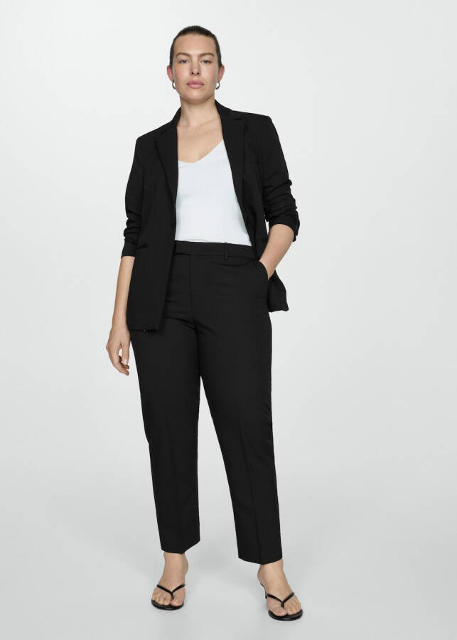 Straight leg fabric trousers - 7