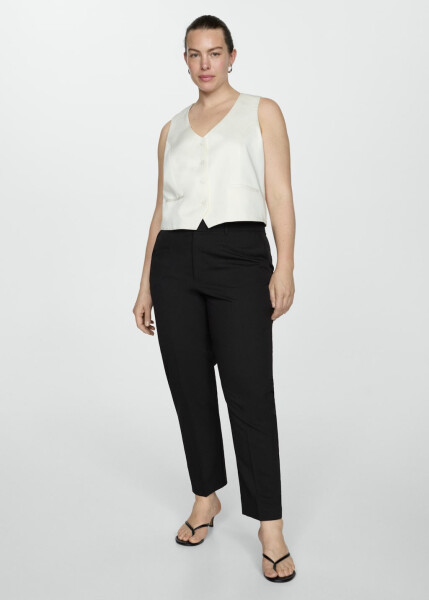 Straight leg fabric trousers - 8