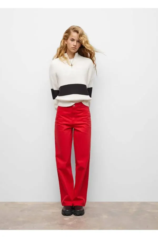 Straight Leg High Waist Jeans - 1