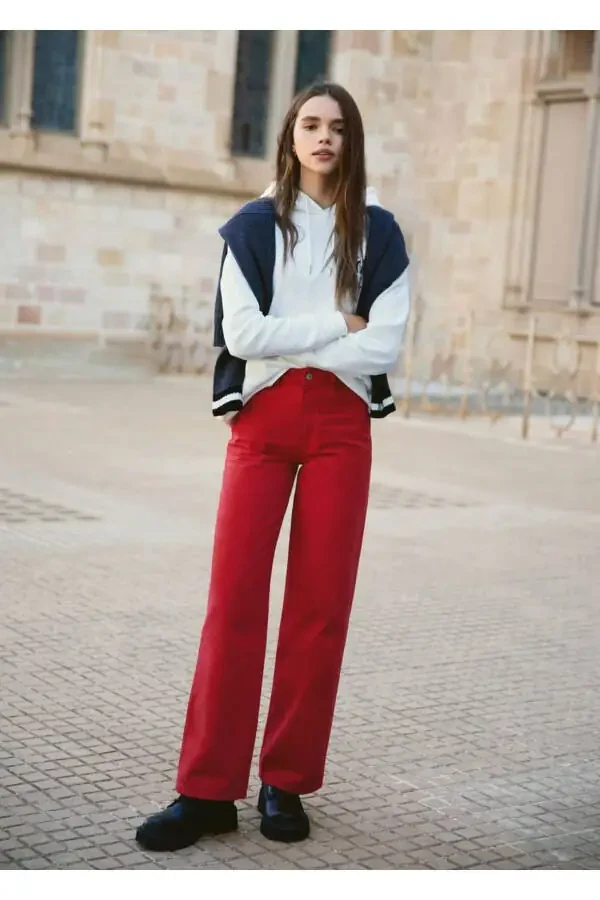 Straight Leg High Waist Jeans - 8