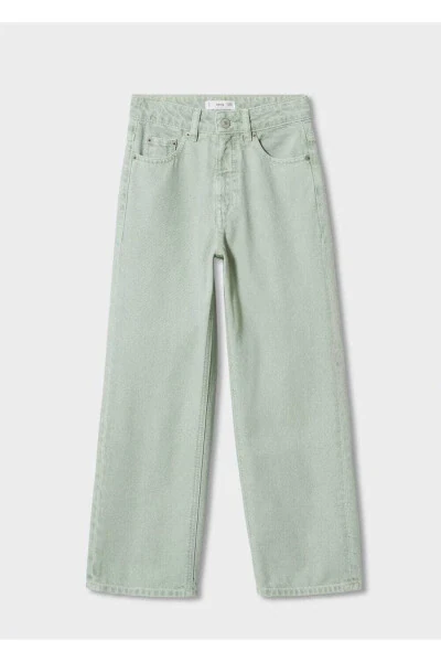 Straight-Leg High-Waisted Denim Pants - 2