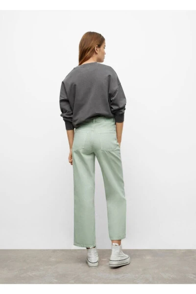 Straight-Leg High-Waisted Denim Pants - 3