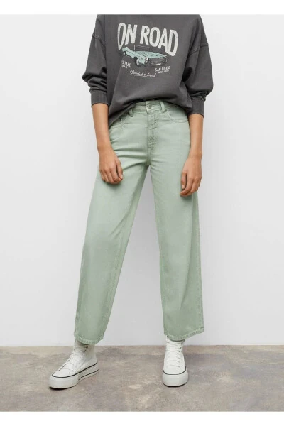 Straight-Leg High-Waisted Denim Pants - 4