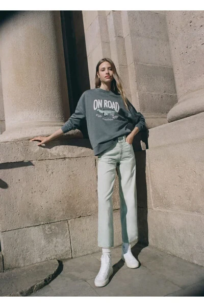 Straight-Leg High-Waisted Denim Pants - 6