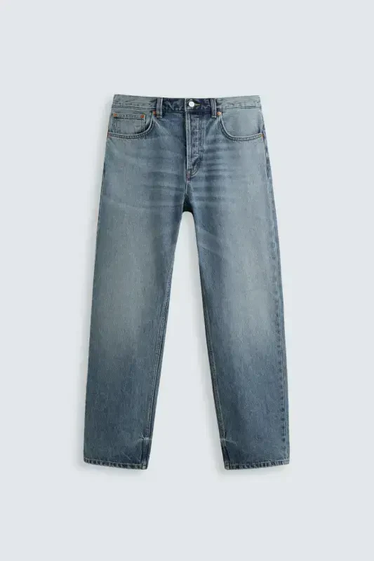STRAIGHT LEG JEAN-FADED BLUE - 1