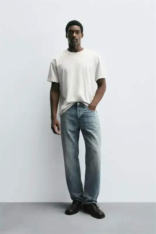 STRAIGHT LEG JEAN-FADED BLUE - 5