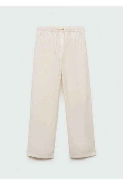 Straight-leg linen trousers - 3