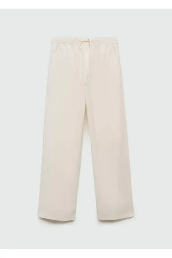 Straight-leg linen trousers - 3
