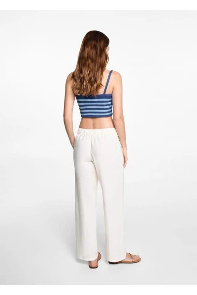 Straight-leg linen trousers - 4